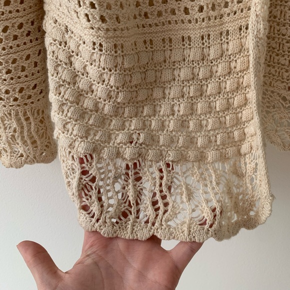 Chloe Vintage Creme Knit Cardigan - Picture 4 of 8